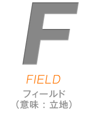 Fはフィールド（立地）
